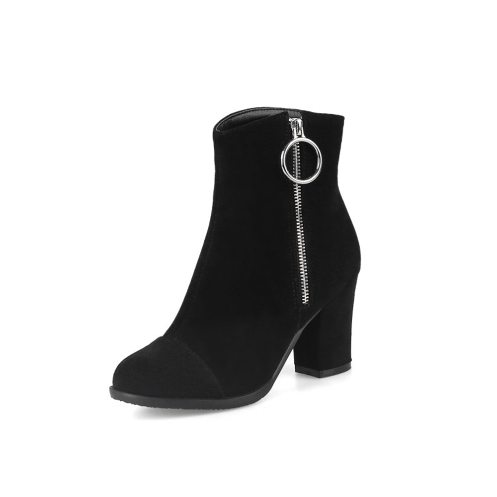 Riding Boot Short - Женские ботильоны на молнии, красные, черные
