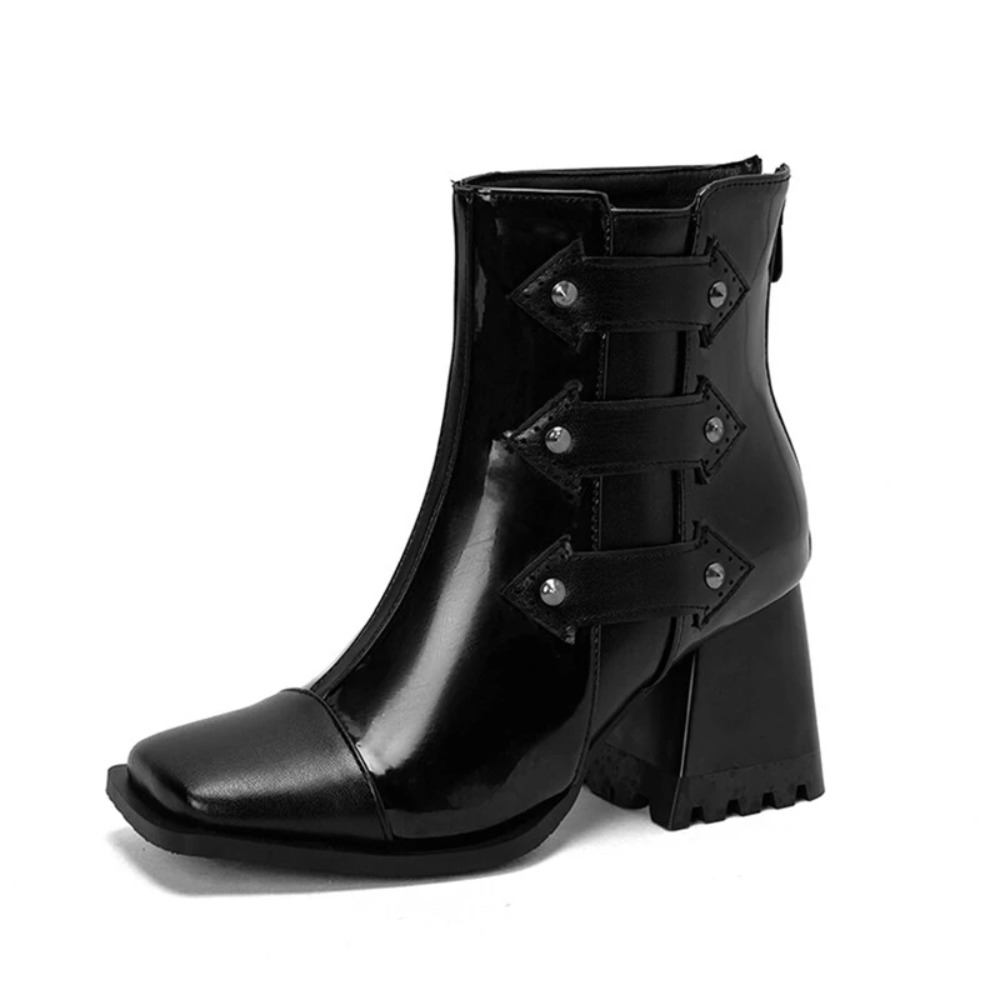 Riding Boot Short - Ботильоны женские, модные, с квадратным носком,