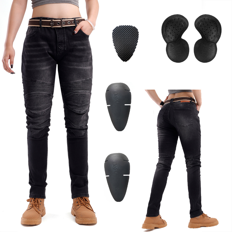 Motorcycle Gear Women Pants - Женские черные внедорожные мотоциклетные джинсы, брюки