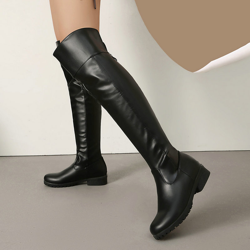 Riding Boot Short - Туфли выше колена из мягкой искусственной