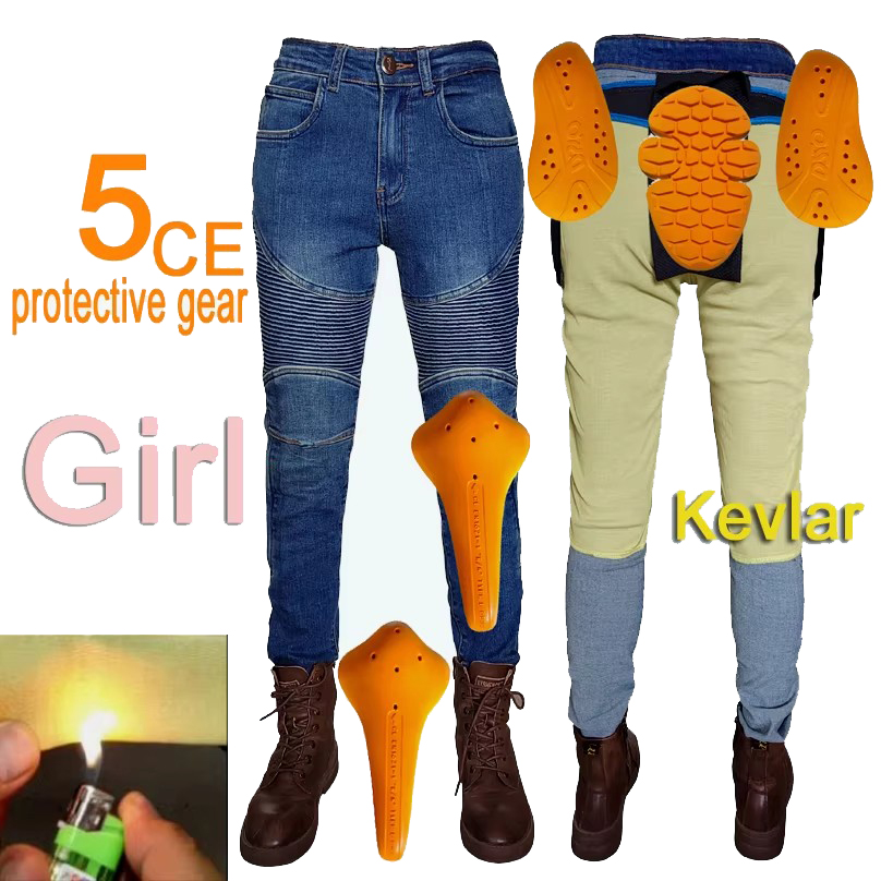 Motorcycle Gear Women Pants - Женские мотоциклетные джинсы из кевлара, мотоштаны