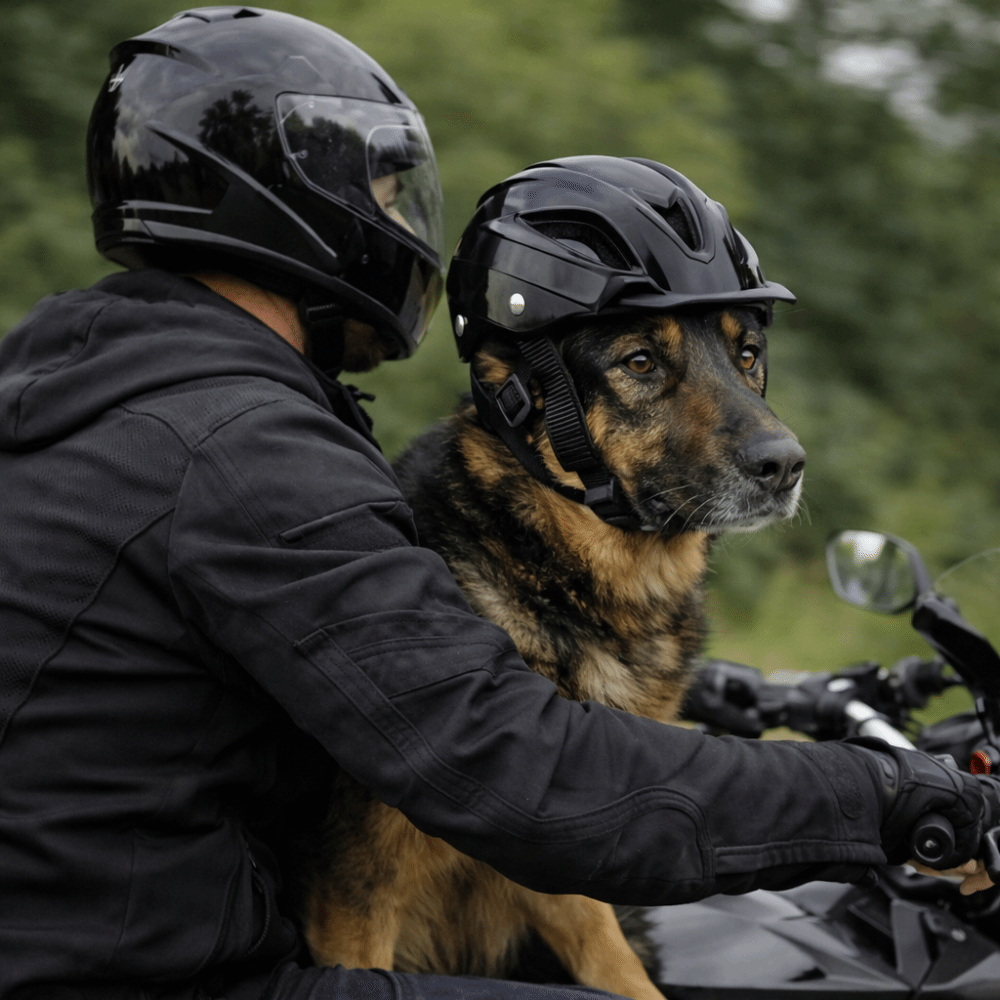 Motorcycle Gear For Dogs - Регулируемый шлем для собак, однотонный пластиковый