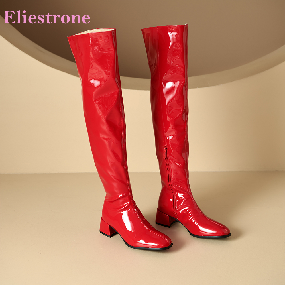 Riding Boot Short - Новые зимние сапоги-ботфорты для женщин, красные