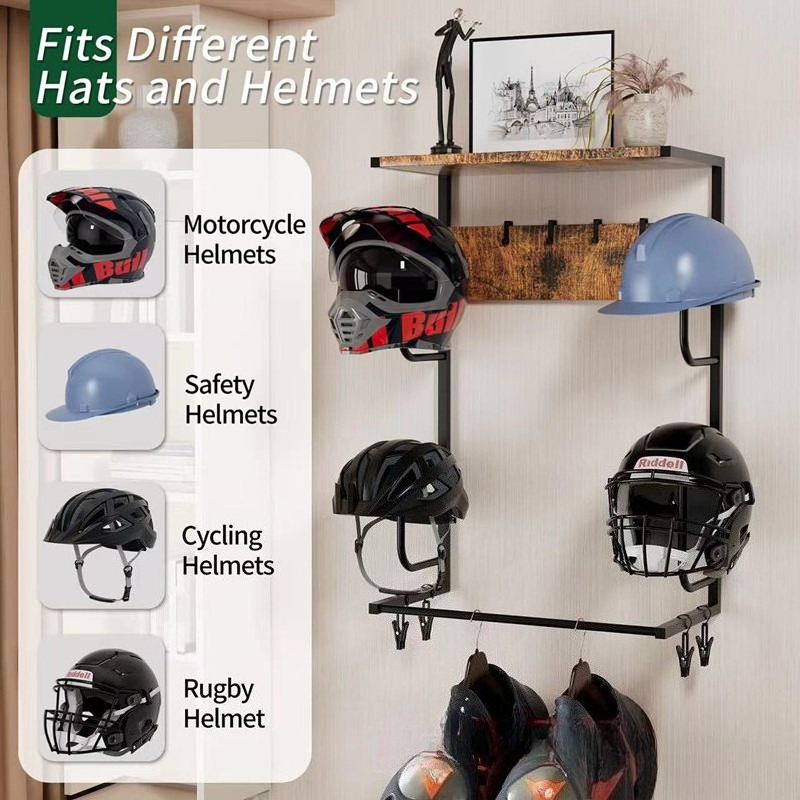 Деревянный настенный держатель – обзор и цена Motorcycle Gear Display Rack